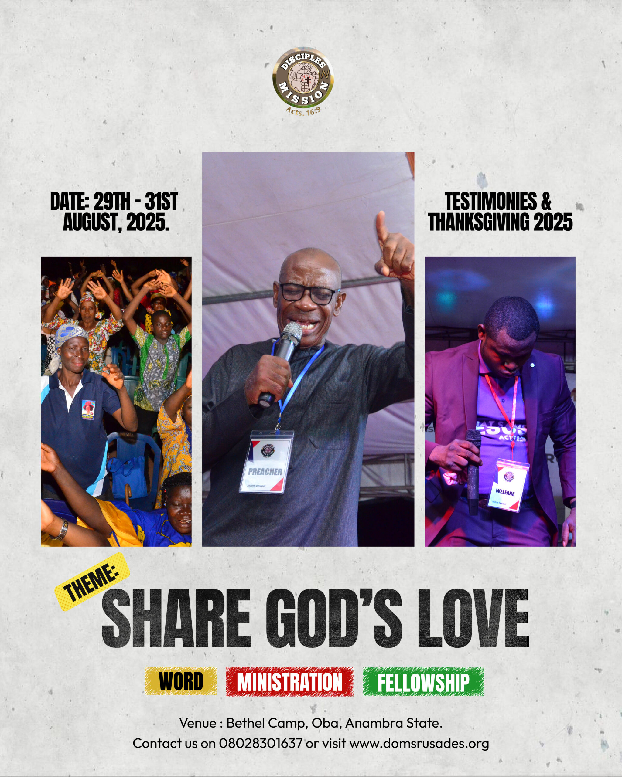 DOM Crusades Poster August 2025