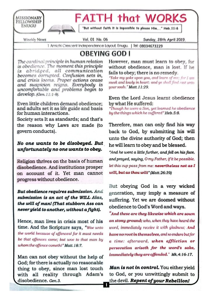 thumbnail of Obeying God